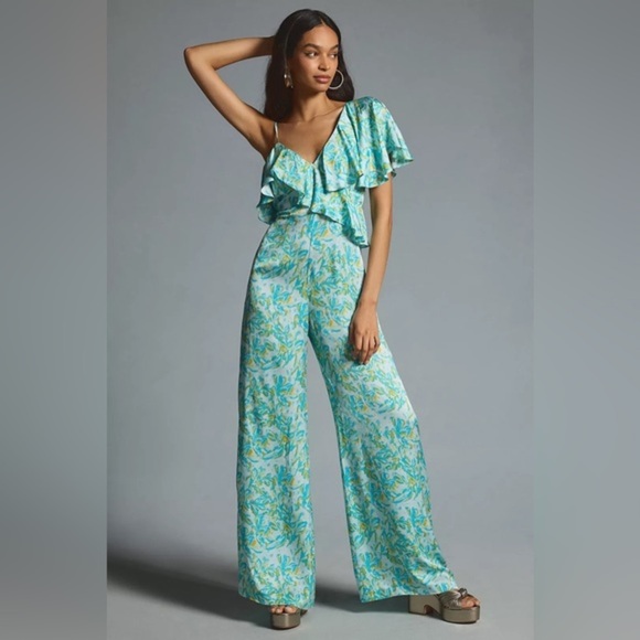 NWT Anthropologie Corey Lynn Calter Silky Wide Leg Jumpsuit XL - Picture 1 of 4
